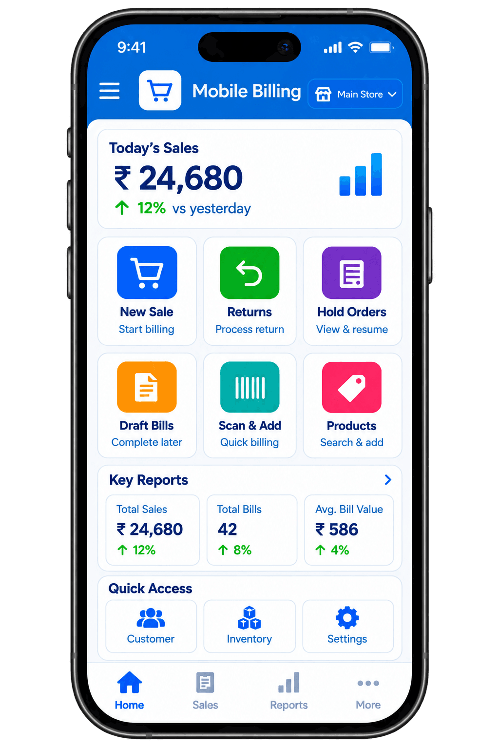 Mobile Billing — mobile app preview