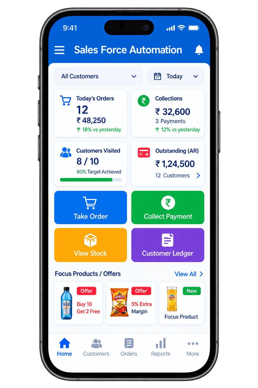 Sales Force Automation — mobile app preview
