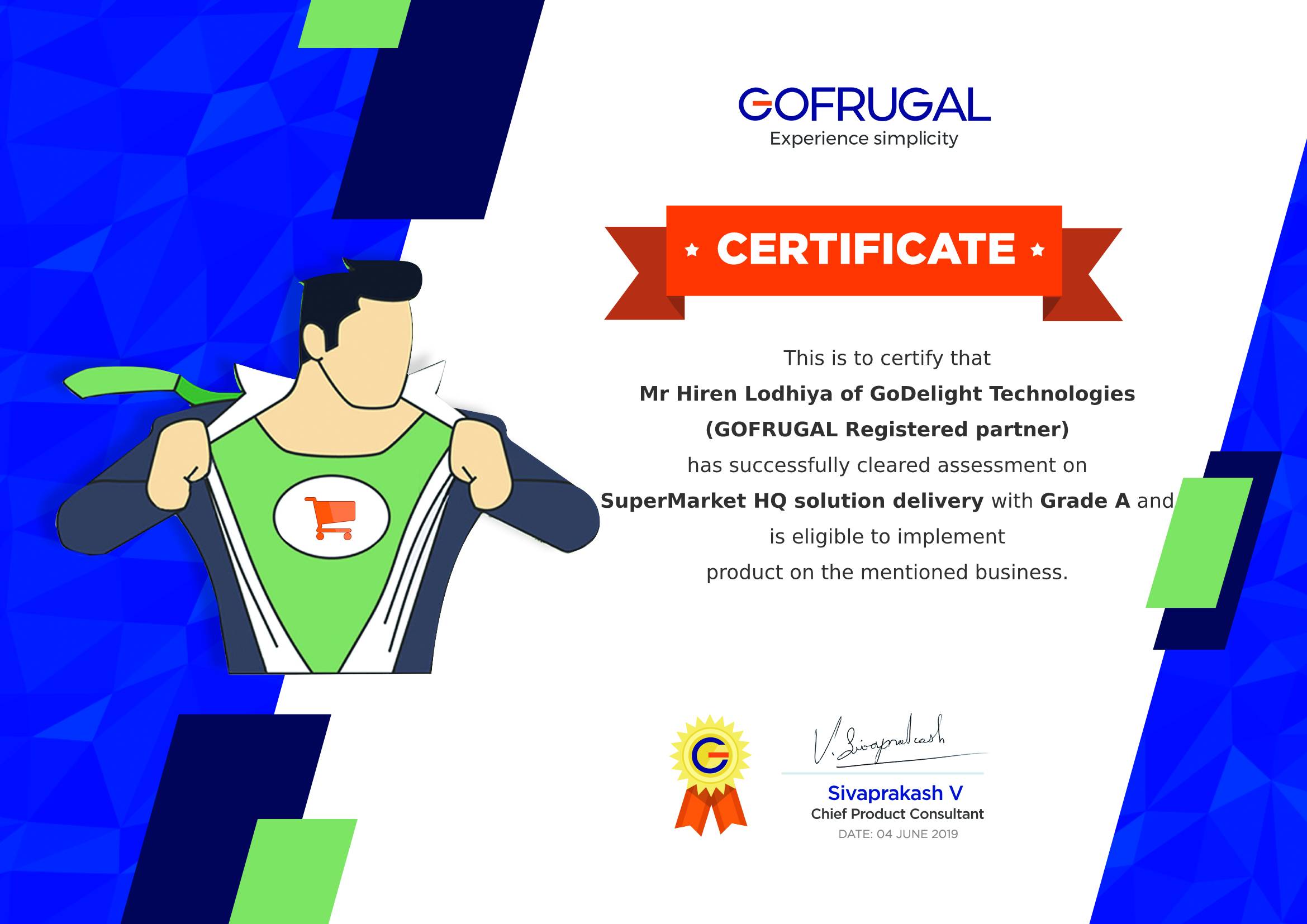 Supermarket Certificate