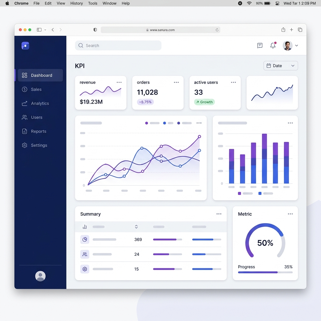 GoDelight analytics dashboard mockup